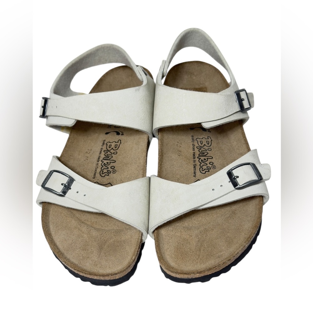 Birki's by Birkenstock Sandals Bone Vegan Leather Size Ladys 8 Mens 6 Unisex NEW